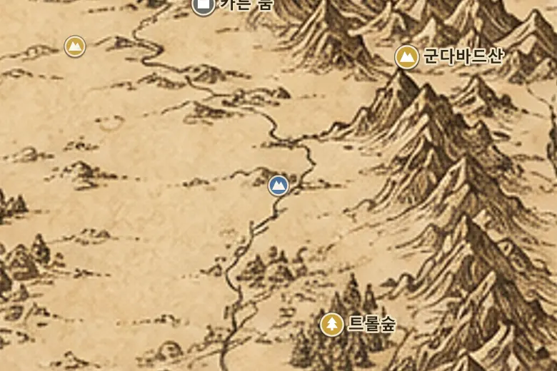 중간계 지도 속 에텐황야