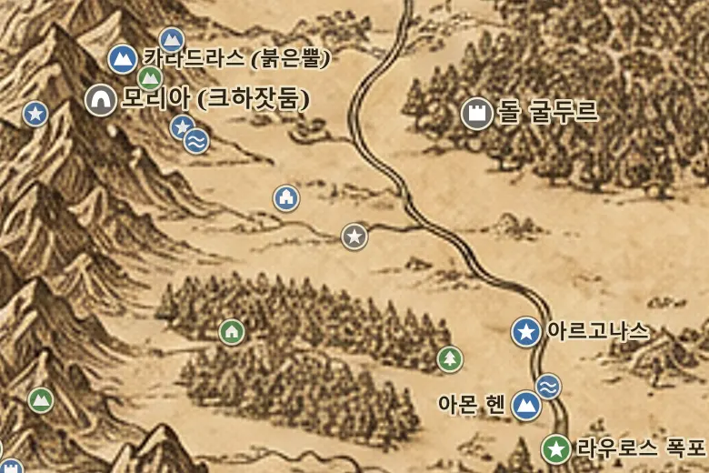 중간계 지도 속 켈레브란트평원