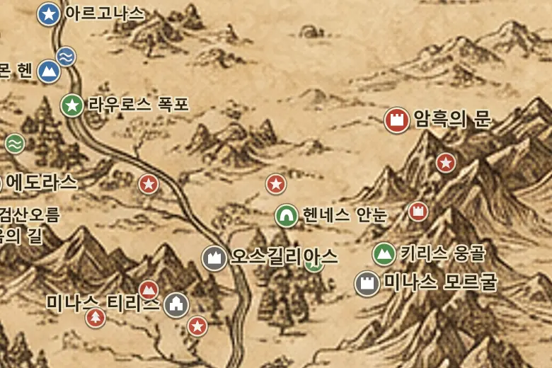 중간계 지도 속 코르말렌 들판