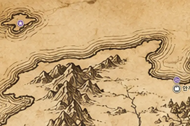 중간계 지도 속 포로켈 얼음만