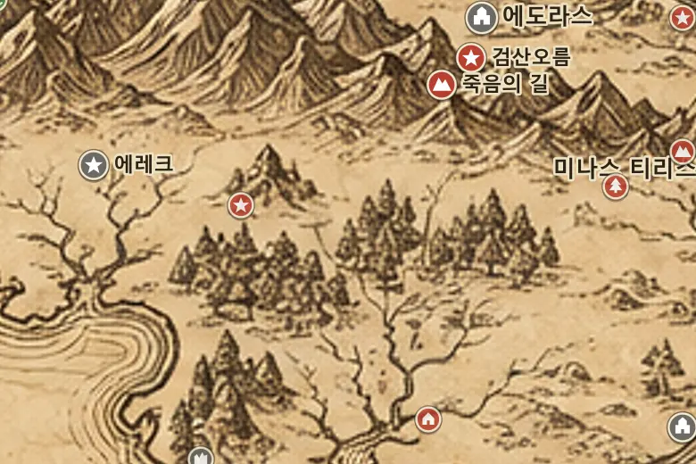 중간계 지도 속 곤도르
