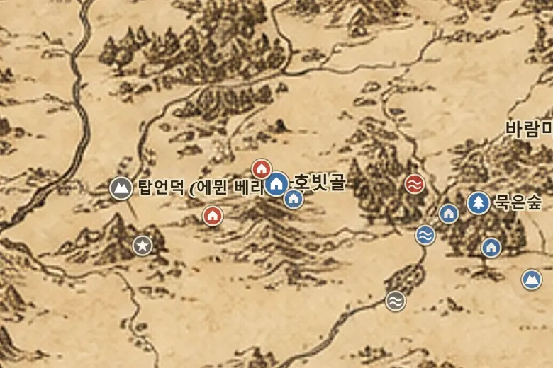 중간계 지도 속 호빗골