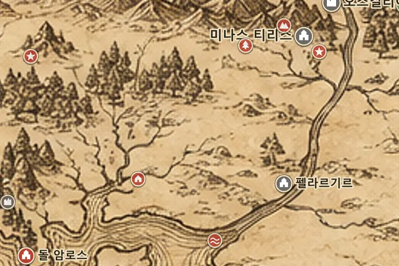 중간계 지도 속 레벤닌