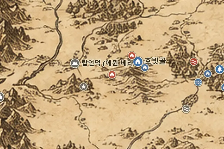 중간계 지도 속 미셸 델빙