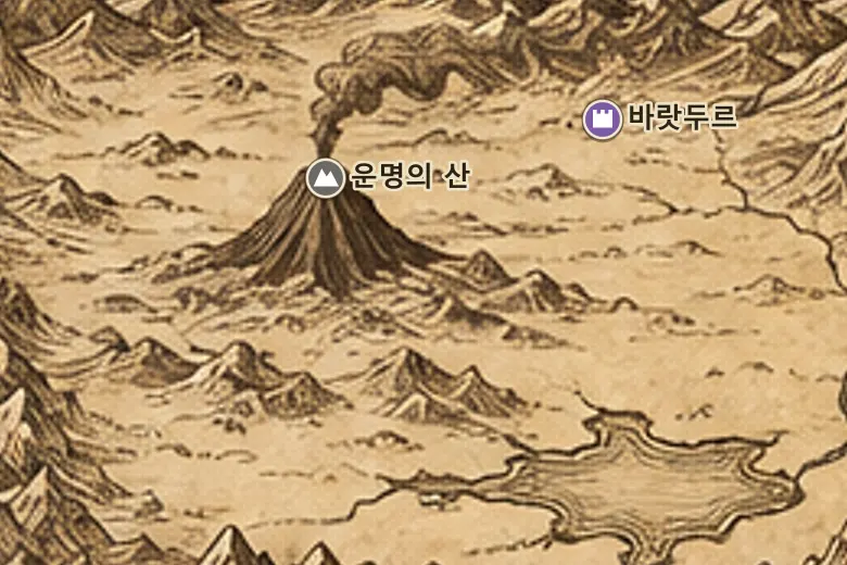 중간계 지도 속 모르도르