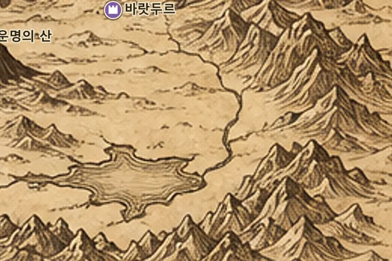 중간계 지도 속 누른