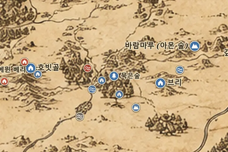 중간계 지도 속 묵은숲