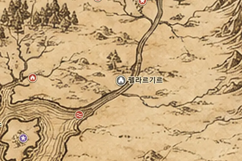 중간계 지도 속 펠라르기르