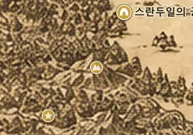 중간계 지도 속 어둠숲 산맥