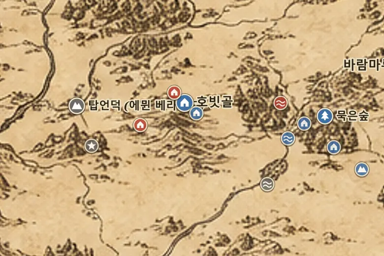 중간계 지도 속 샤이어