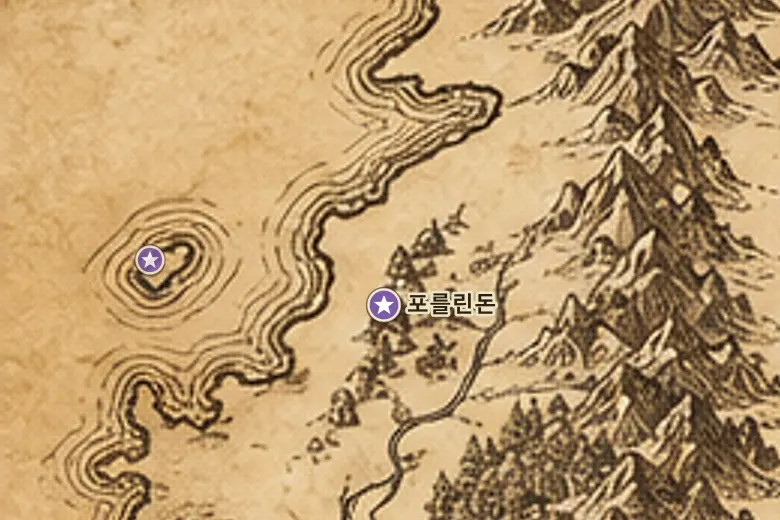중간계 지도 속 톨 푸인