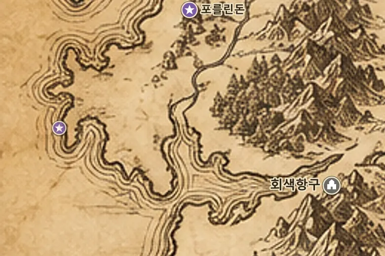중간계 지도 속 톨 모르웬