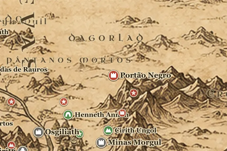 Portão Negro no mapa da Terra-média