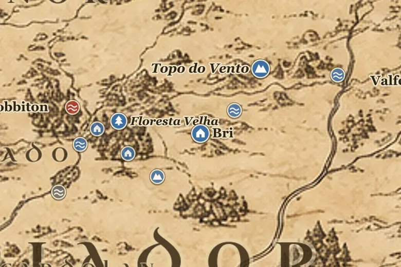 Bri no mapa da Terra-média