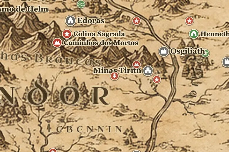 Floresta Drúadan no mapa da Terra-média