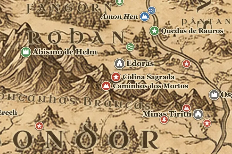 Colina Sagrada no mapa da Terra-média