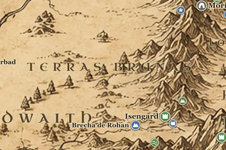 Terras Brunas no mapa da Terra-média