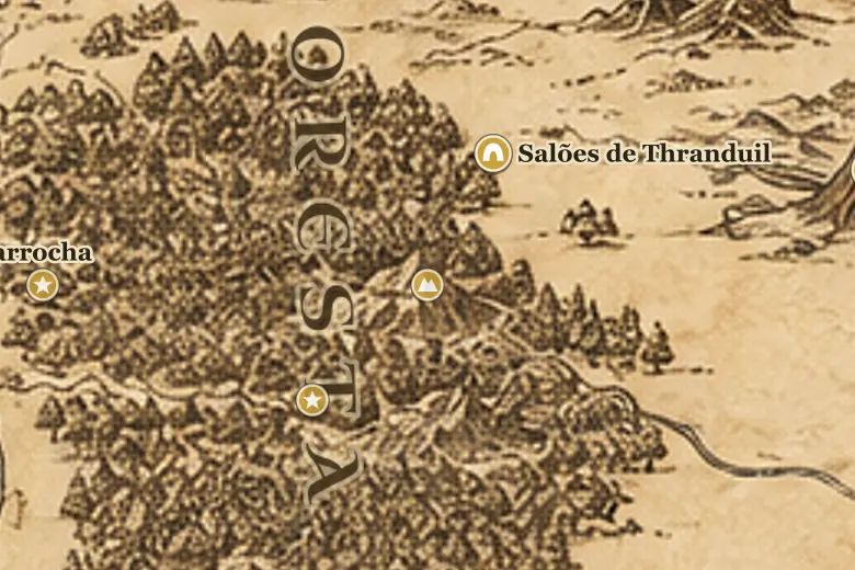 Montanhas da Floresta das Trevas no mapa da Terra-média