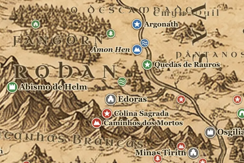 Entágua no mapa da Terra-média