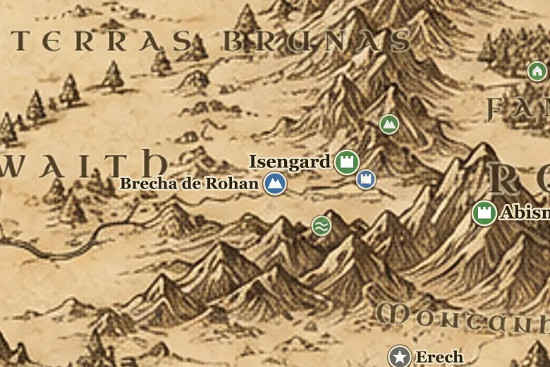 Brecha de Rohan no mapa da Terra-média