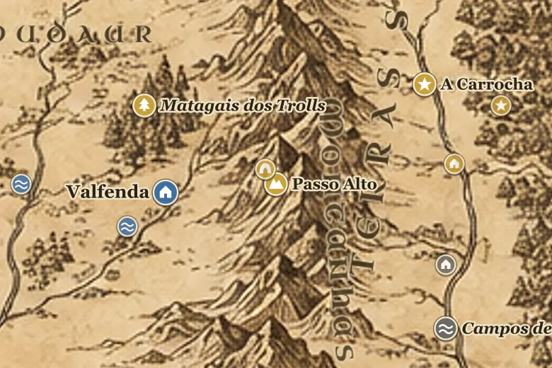 Passo Alto no mapa da Terra-média