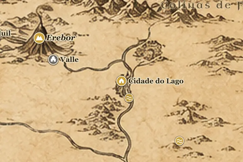 Cidade do Lago no mapa da Terra-média