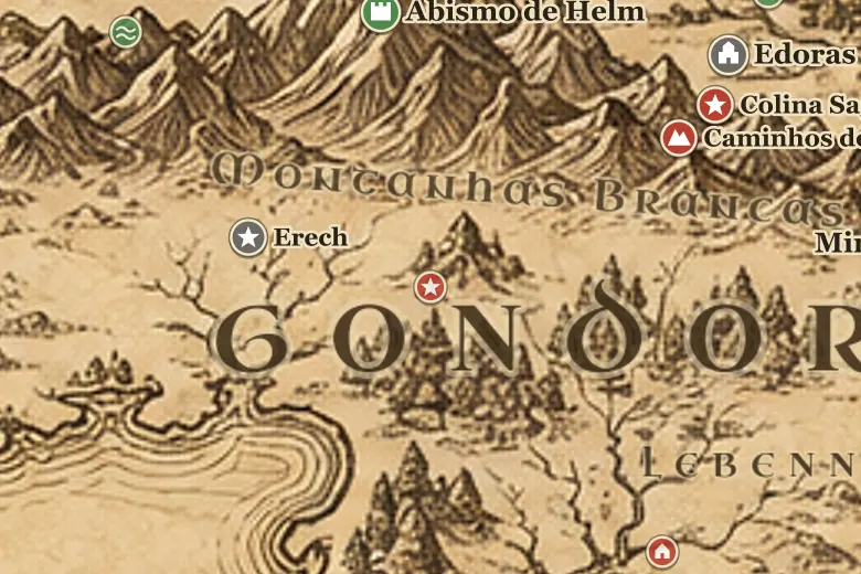 Lamedon no mapa da Terra-média