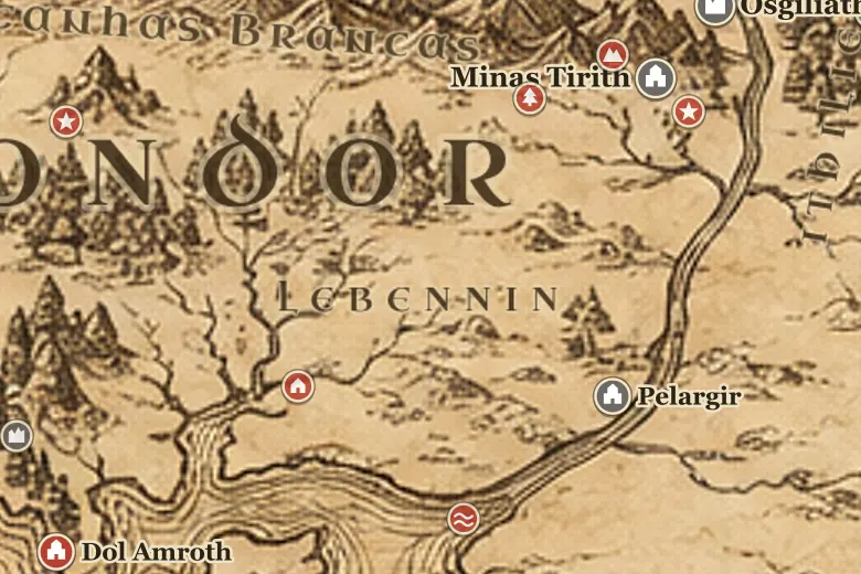Lebennin no mapa da Terra-média