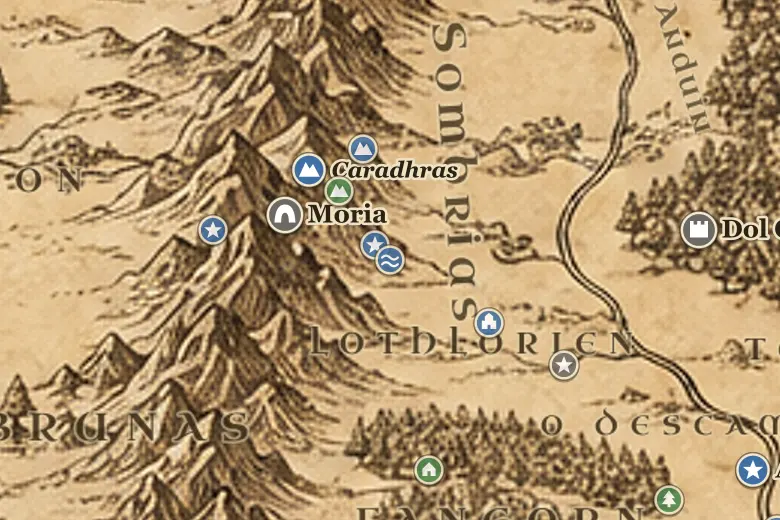 Lagoespelho no mapa da Terra-média