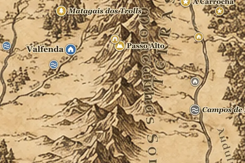 Montanhas Sombrias no mapa da Terra-média