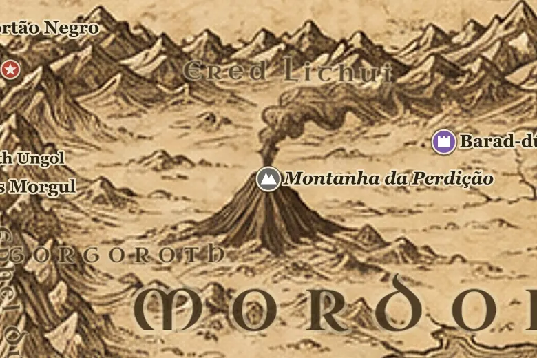 Montanha da Perdição no mapa da Terra-média