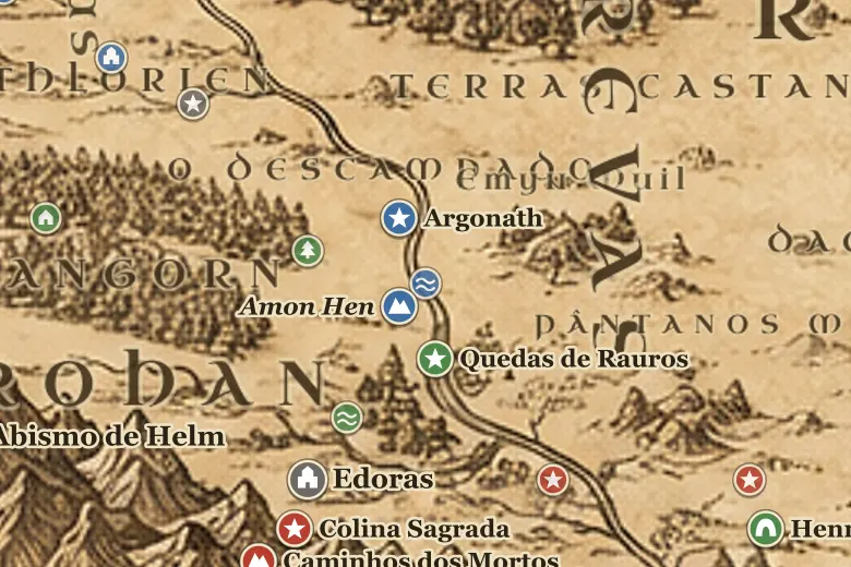 Nen Hithoel no mapa da Terra-média