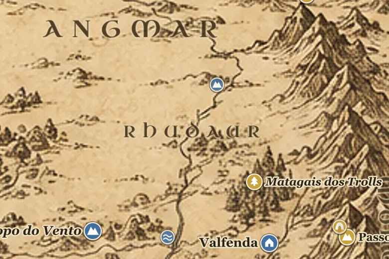Rhudaur no mapa da Terra-média