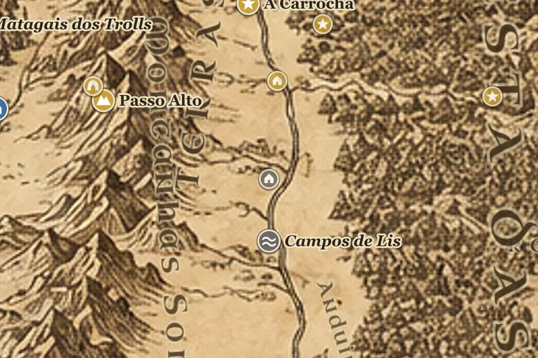 Fortes dos Lis no mapa da Terra-média