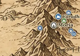 Portas de Durin no mapa da Terra-média