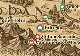Edoras no mapa da Terra-média