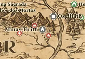 Minas Tirith no mapa da Terra-média