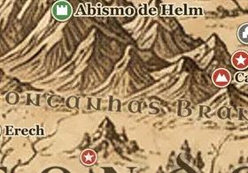 Montanhas Brancas no mapa da Terra-média