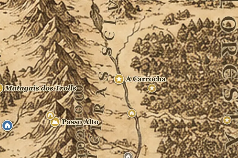 A Carrocha no mapa da Terra-média