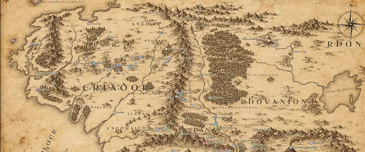 Eriador no mapa da Terra-média