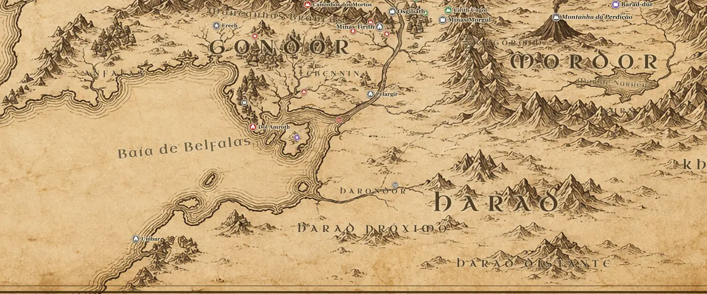 Harad no mapa da Terra-média