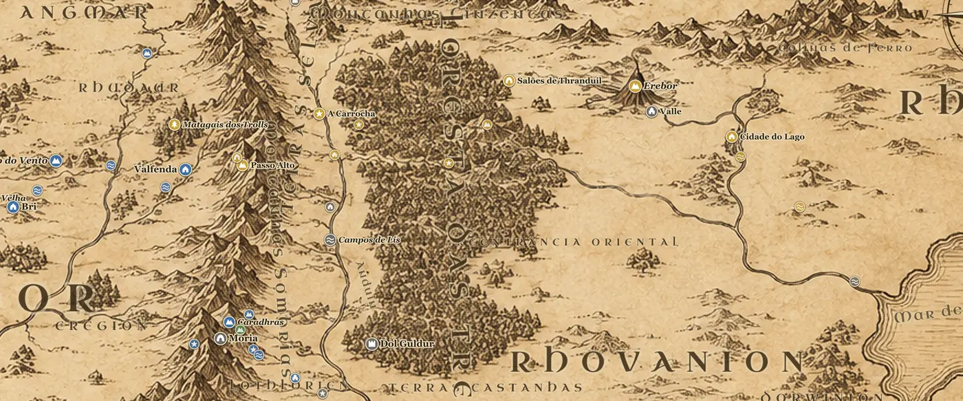Floresta das Trevas no mapa da Terra-média