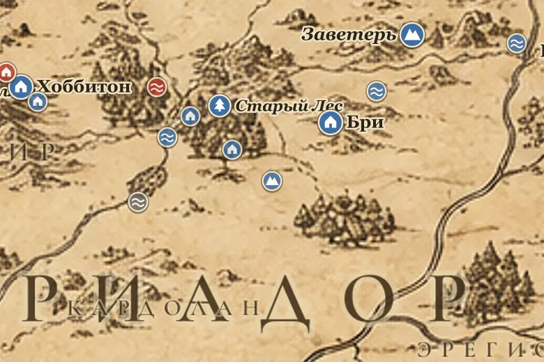 Могильники на карте Средиземья