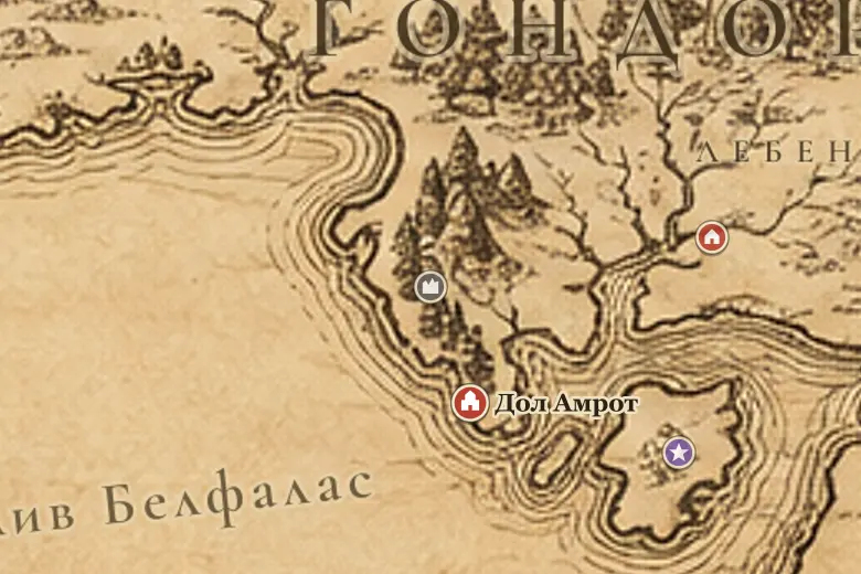 Эдхеллонд на карте Средиземья
