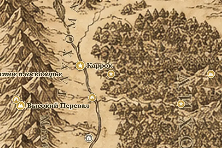 Лесные Ворота на карте Средиземья
