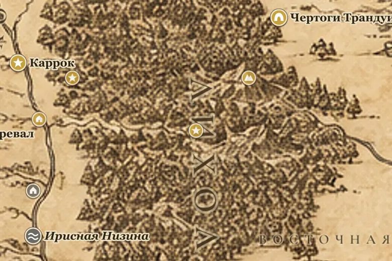 Старая Лесная Дорога на карте Средиземья