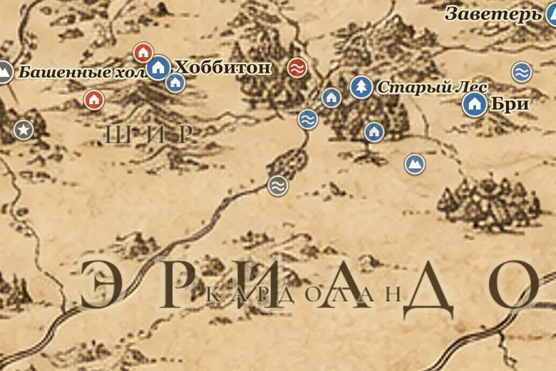Сарн Форд на карте Средиземья