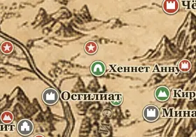 Хеннет Аннун на карте Средиземья